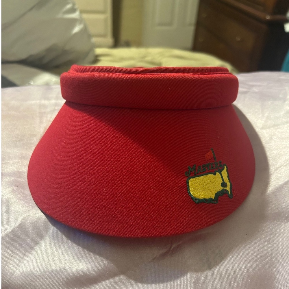 Magnolia Lane Masters Tournament Red Cotton Headband Golf Visor Hat Logo